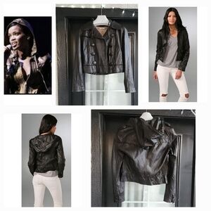 MIKE AND CHRIS 100% LEATHER ‎ JACKET🤩🤩WITH DETACHABLE HOODIE